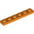 LEGO Orange Plate 1 x 6 (3666)